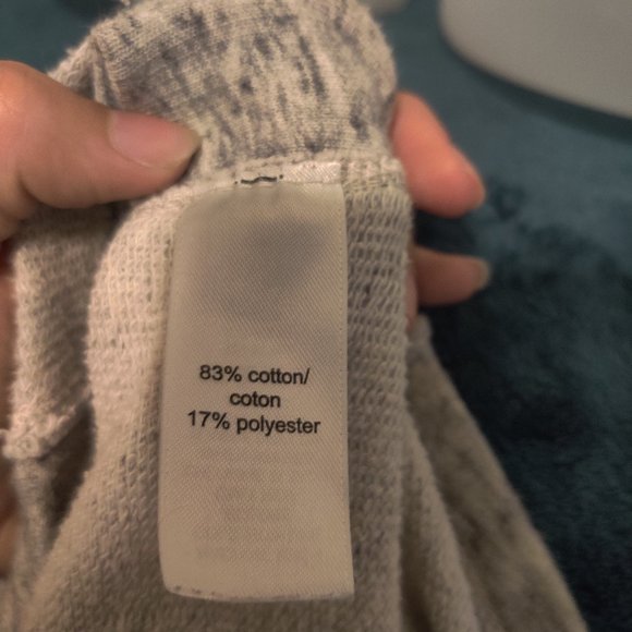 Grey and Cream Pull Over Hoodie - Picture 6 of 6